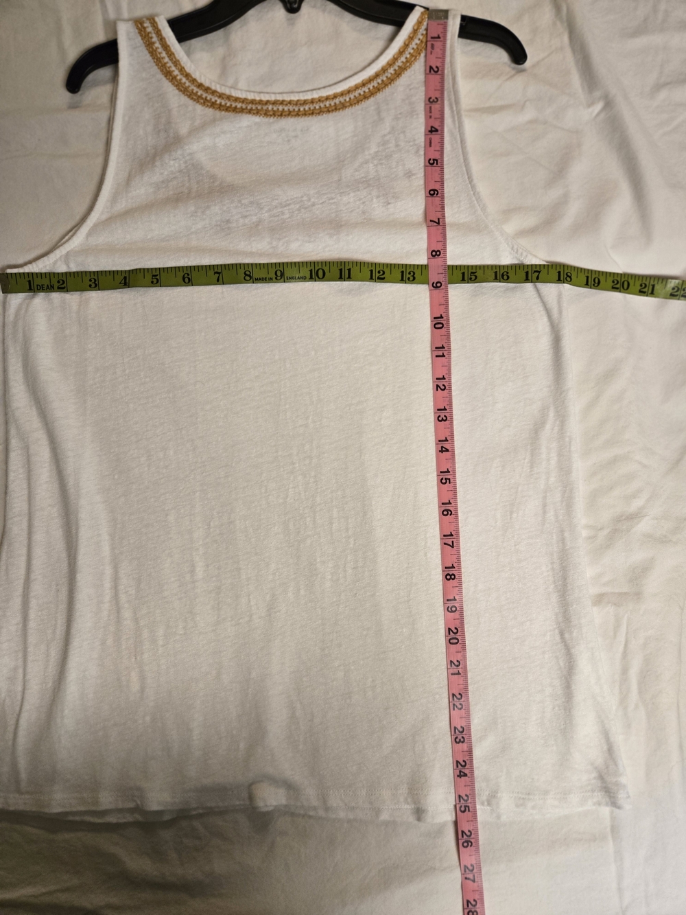 Garnet Hill Cream Tank with Embroidered Trim - Picture 8 of 10